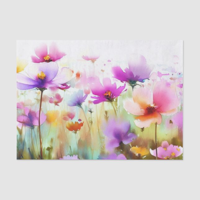 Bereich Blume-Kosmos (D) Aquarell Seidenpapier (Vorderseite)