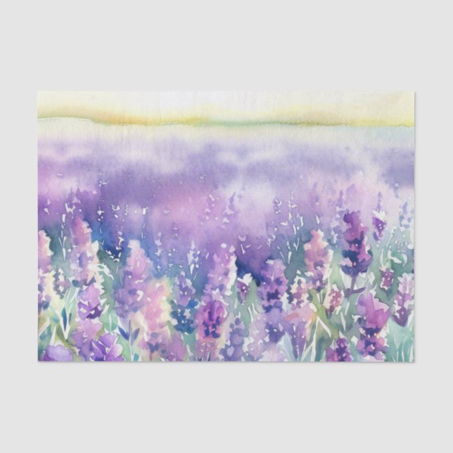 Bereich Blume-Lavendel (E) Aquarell Seidenpapier (Vorderseite)