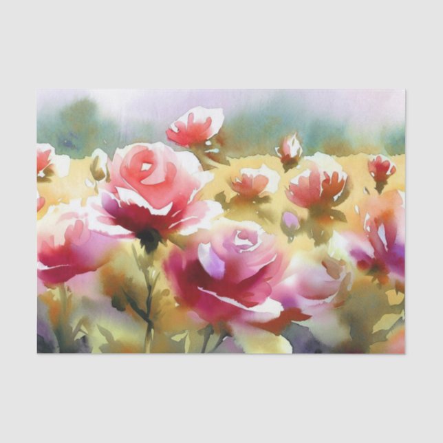 Bereich Blume-Rose (A) Aquarellbilder Seidenpapier (Vorderseite)