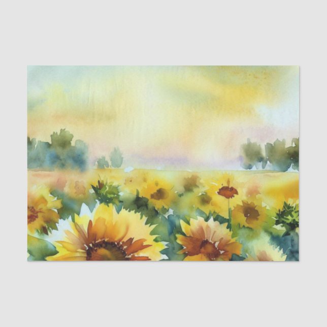 Bereich Blume-Sonnenblumen (D) Aquarell Seidenpapier (Vorderseite)