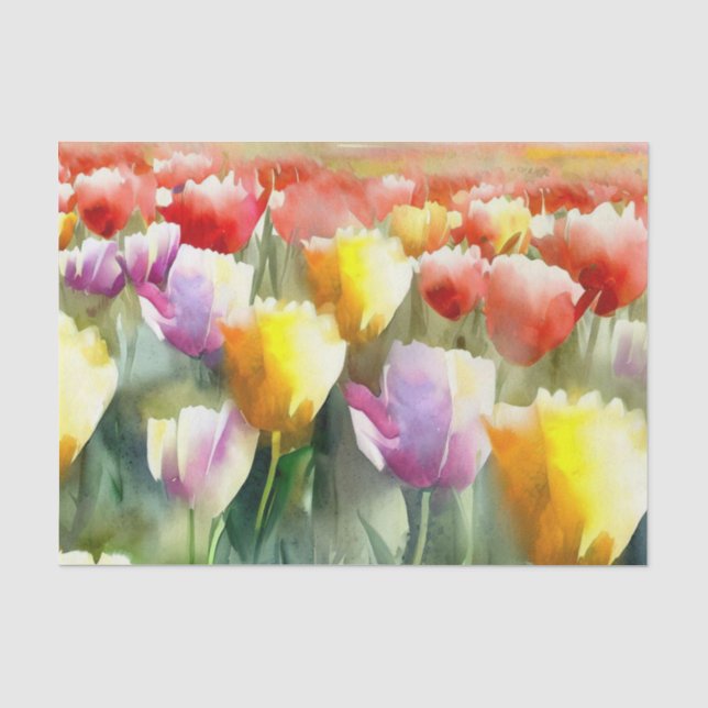Bereich Blume-Tulip (B) Wasserfarbe Seidenpapier (Vorderseite)