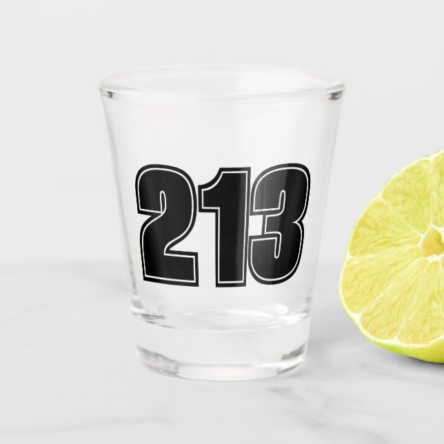 Bereich Code 213 (Los Angeles) Shot Glass Schnapsglas (Vorderseite)