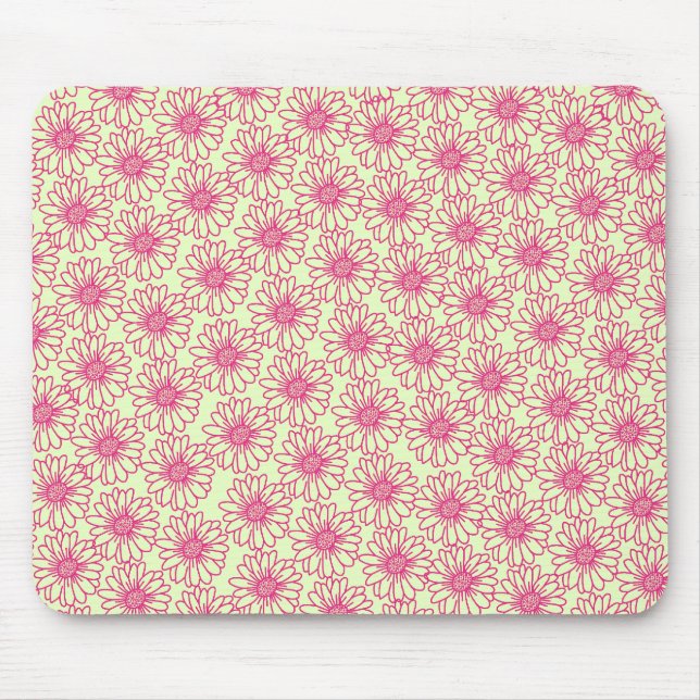 Bereich Daisies Mousepad, rosa Blume Mousepad (Vorne)