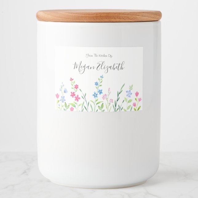 Bereich der gemischten Aquarellfarben-Wildblumen Lebensmitteletikett (Vorderseite)