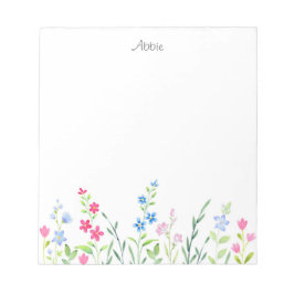 Bereich der gemischten Aquarellfarben-Wildblumen Notizblock