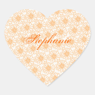 Bereich der Milchherz-Aufkleber, orange Blume Herz-Aufkleber