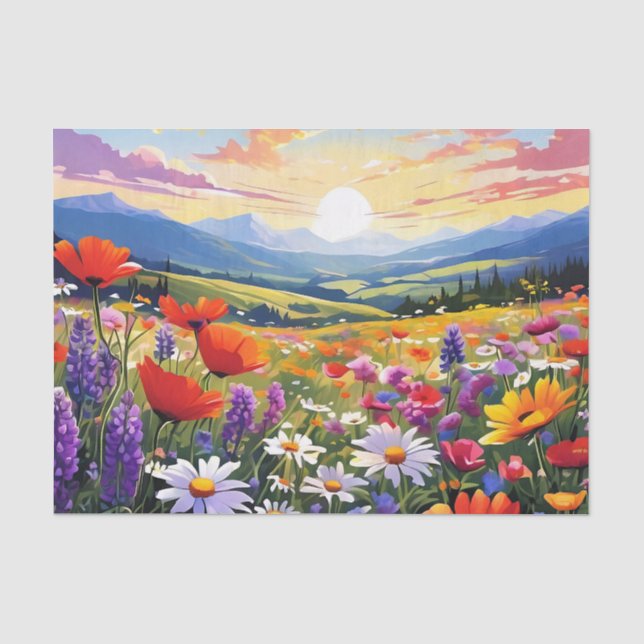 Bereich der Wildblumen mit Rolling Hills Seidenpapier (Vorderseite)