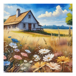 Bereich der Wildblumen Poster