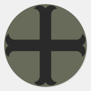 Bereich-Kappen-Aufkleber, Kreuzfahrer-Kreuz - Art Runder Aufkleber