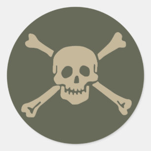 Bereich-Kappen-Aufkleber, Piratenflagge - Art 5 Runder Aufkleber