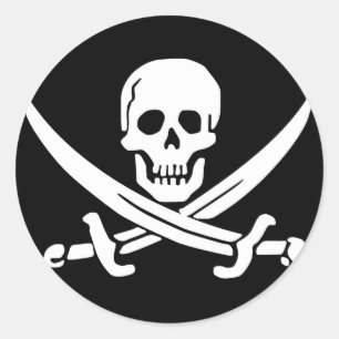 Bereich-Kappen-Aufkleber, Piratenflagge - Art 7 Runder Aufkleber