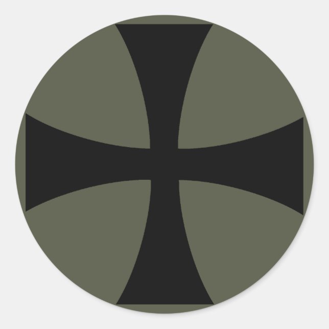 Bereich-Kappen-Aufkleber, Ritter Templar Kreuz, Runder Aufkleber (Vorderseite)