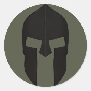 Bereich-Kappen-Aufkleber, spartanischer Sturzhelm Runder Aufkleber