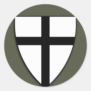 Bereich-Kappen-Aufkleber, Teutonic Ritter-Schild Runder Aufkleber
