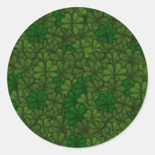 Bereich Kleeblätter Digitale Kunstmuster St Patri Runder Aufkleber