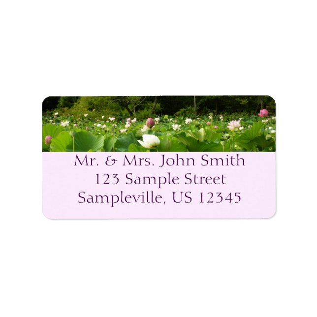 Bereich Lotus Blume Sommergarten Adressaufkleber (Vorne)