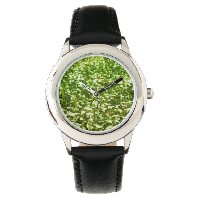 Bereich Oxeye Daisies Abstrakter Impressionismus Armbanduhr (Vorderseite)