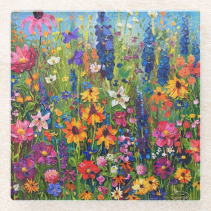 Bereich Wildblume Acrylmalerei Untersetzer