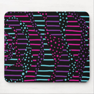 Bereiche und Streifen 2 - Rosa, Lila, Blau und Sch Mousepad