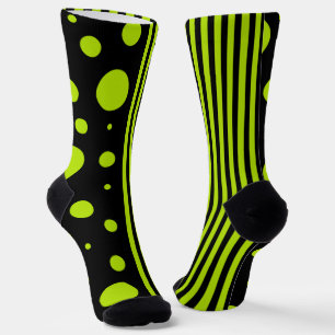 Bereiche und Streifen - Kalkgrün Socken