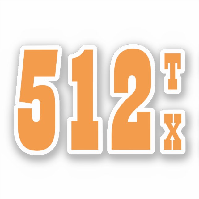 Bereichscode 512 (Austin, TX) Aufkleber (Vorderseite)