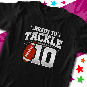 Bereit, 10 Fußball Party 10. Geburtstag zu bewälti T-Shirt