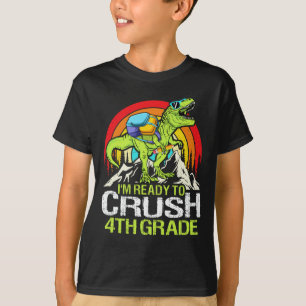 Bereit, 4. Klasse zurück zur Schule Dinosaurier zu T-Shirt