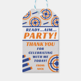 Bereit, Aim, Party! Nerf Gun Themed Birthday Party Geschenkanhänger