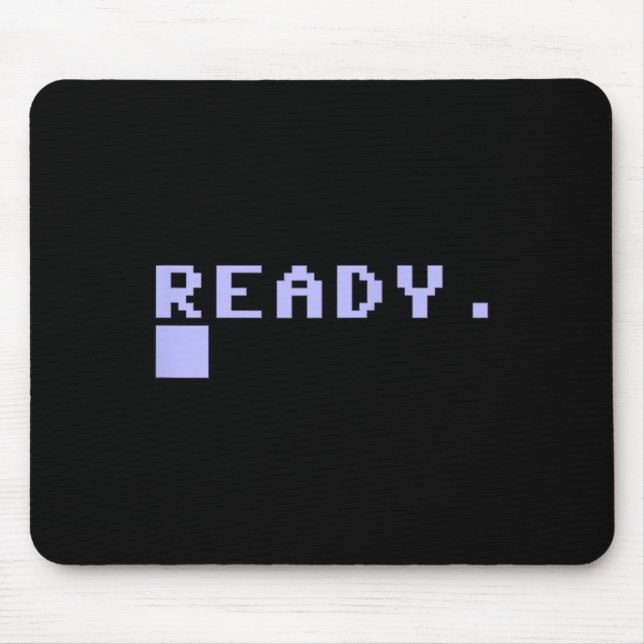Bereit C64 Heimcomputer 80er Retro Gamer Coder Mem Mousepad (Vorne)