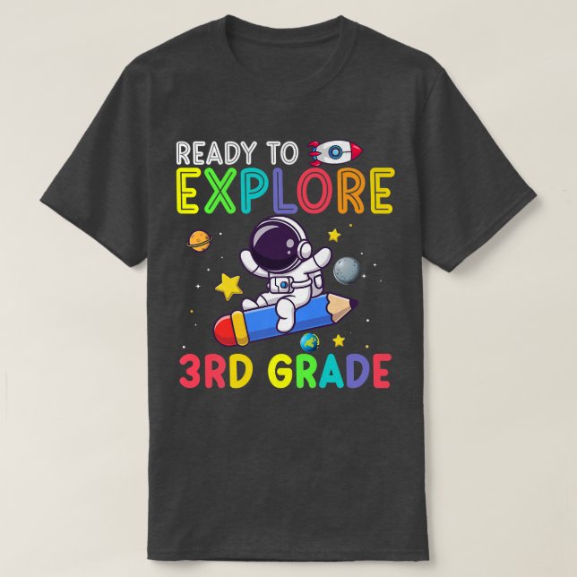 Bereit, den 3. Astronauten zurück nach Schoo zu er T-Shirt (Design vorne)