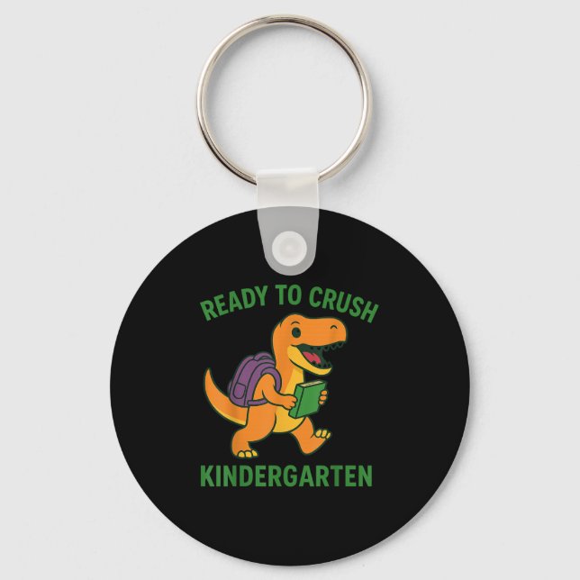 Bereit, den Kindergarten Dinosaurier zurück nach S Schlüsselanhänger (Vorderseite)