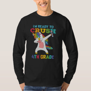 Bereit, die 4. Klasse zu rocken, Einhorn, Zurück z T-Shirt