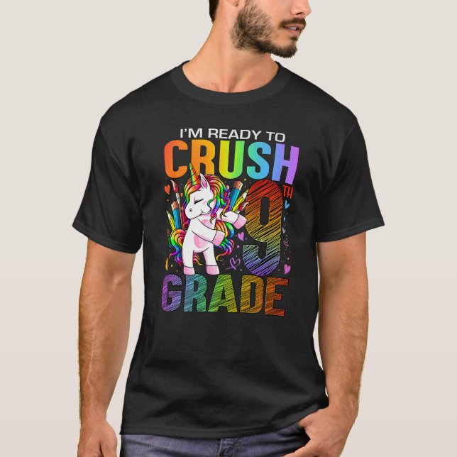 Bereit, die neunte 9. Klasse zurück zur Schule T-Shirt (Vorderseite)