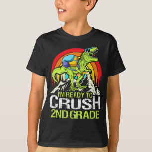 Bereit, die zweite Stufe zurück zur Schule Dinosau T-Shirt