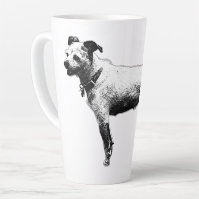 Bereit & Friendly Terrier Mix Tasse (Linke Ecke)