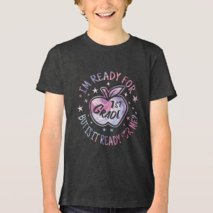 Bereit für 1. Klasse Swirl Apple Tri-Blend Shirt