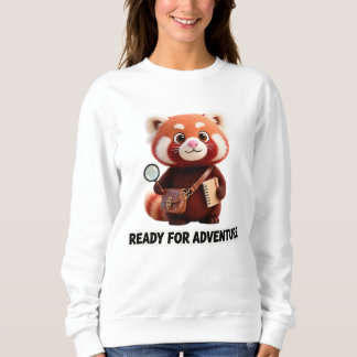 Bereit für Abenteuer Süßer Roter Panda Entdecker Sweatshirt
