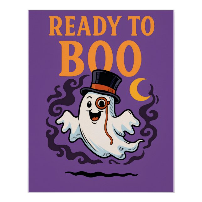 Bereit für Boo - Funny Halloween Ghost Poster (Vorderseite)