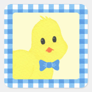 Bereit für Chicky Boy Babydusche Quadratischer Aufkleber