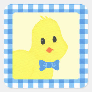 Bereit für Chicky Boy Babydusche Quadratischer Aufkleber