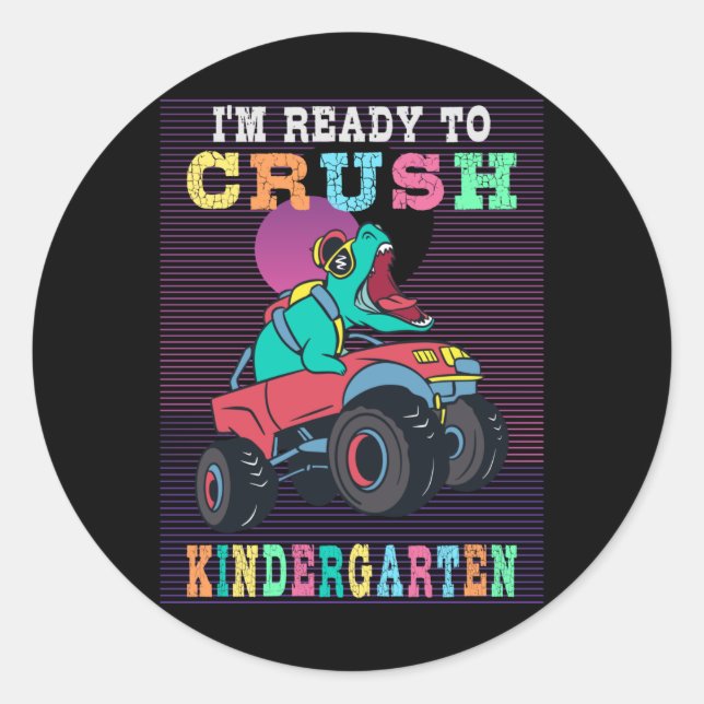 Bereit für den Kindergarten Runder Aufkleber (Vorderseite)