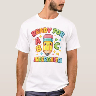Bereit für den Kindergarten Süßer Bleistift Regenb T-Shirt