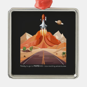 Bereit für den Mars zu gehen Ornament Aus Metall