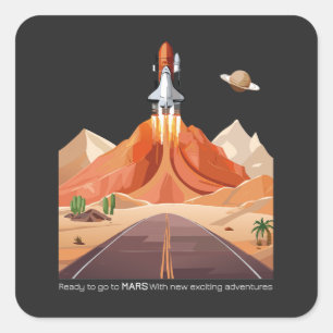 Bereit für den Mars zu gehen Quadratischer Aufkleber