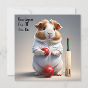 Bereit für den Pitch: Guinea im Cricket Gear, Dankeskarte