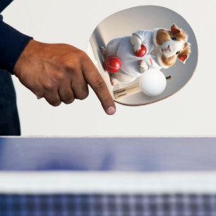 Bereit Für Den Pitch, Meerschweinchen Kricketer Tischtennis Schläger