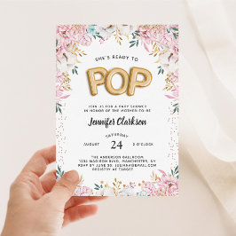 "Bereit für den Pop" Blumenjungen-Balloons Einladung