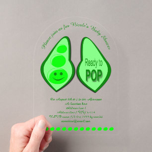 Bereit für den Pop einer Baby-Dusche für Schwanger Acryleinladungen