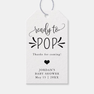 Bereit für den Pop Minimalistische Babydusche Gefa Geschenkanhänger