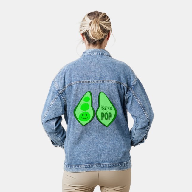 Bereit für den Pop Schwangere Grüne Erbse Jeansjacke (Modell)